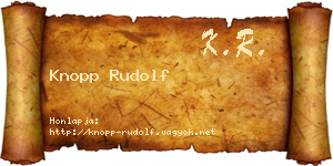 Knopp Rudolf névjegykártya